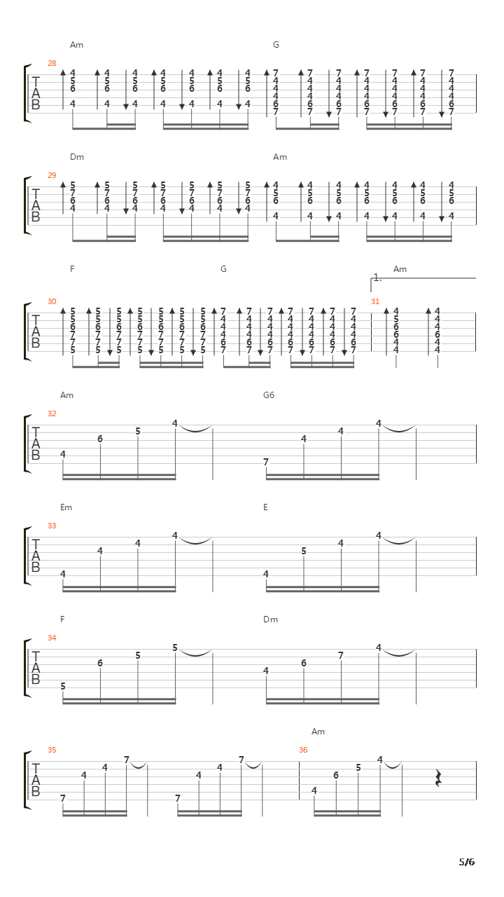 找一个字代替吉他谱
