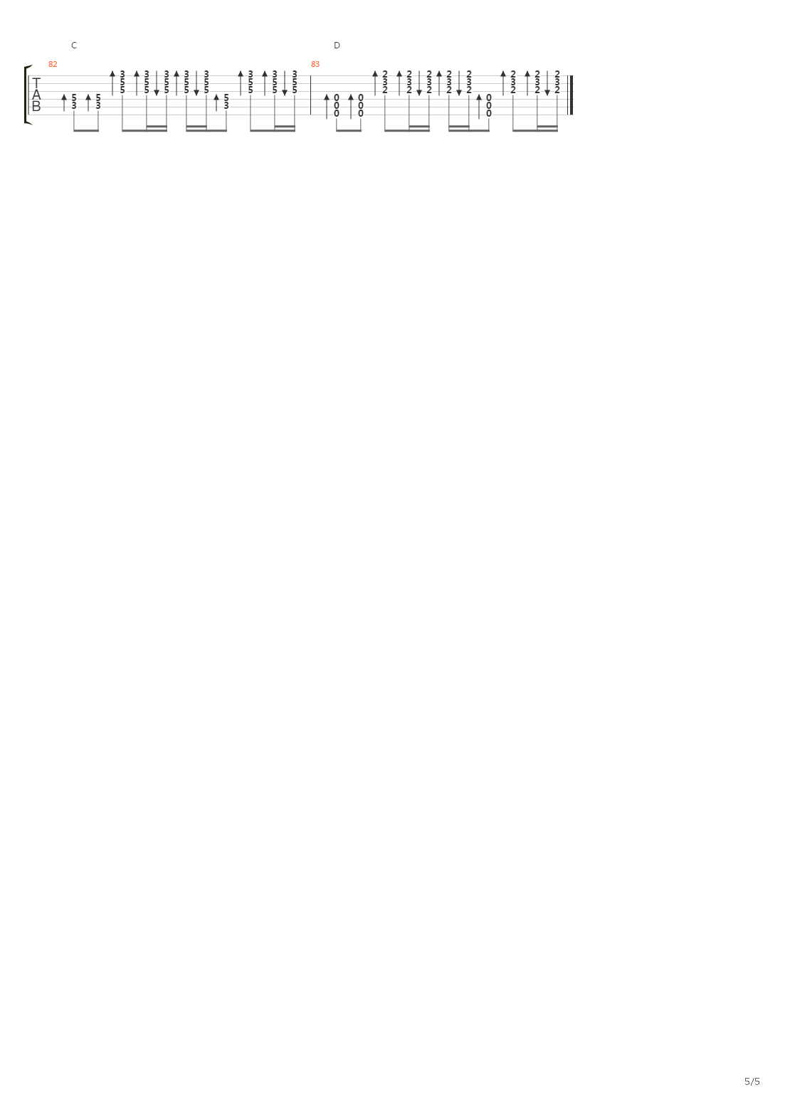 晴朗吉他谱