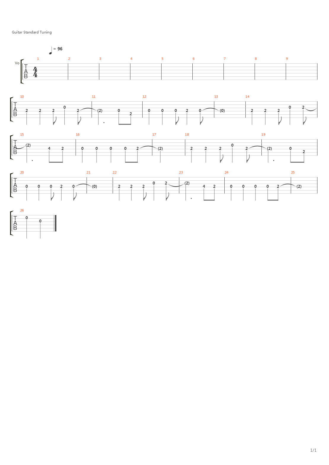站台吉他谱