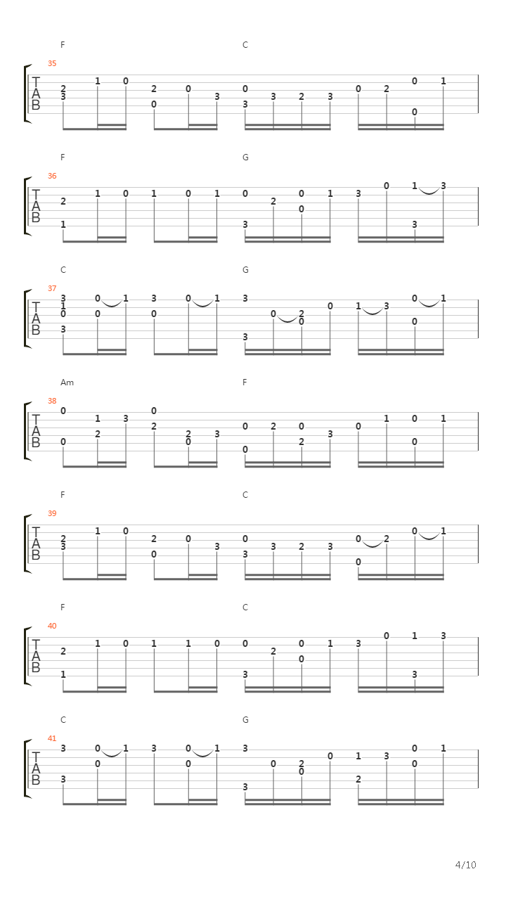 卡农(Canon)吉他谱