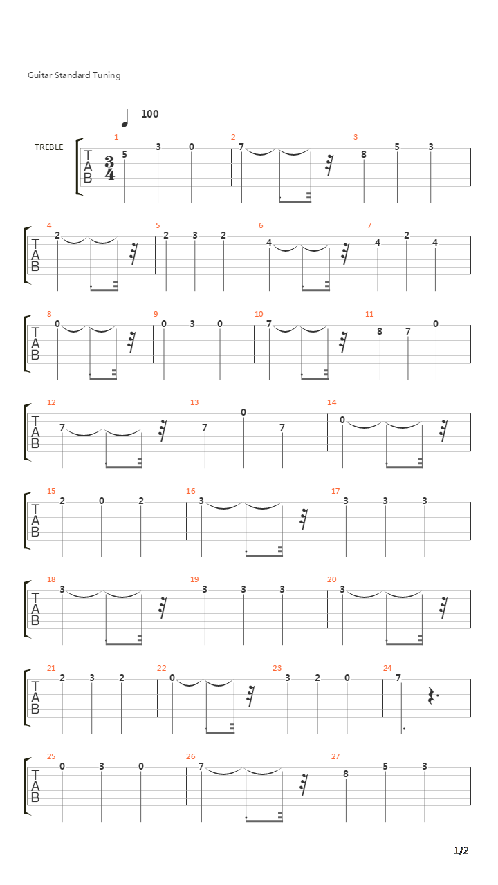 卡尔卡西练习曲 - 19吉他谱