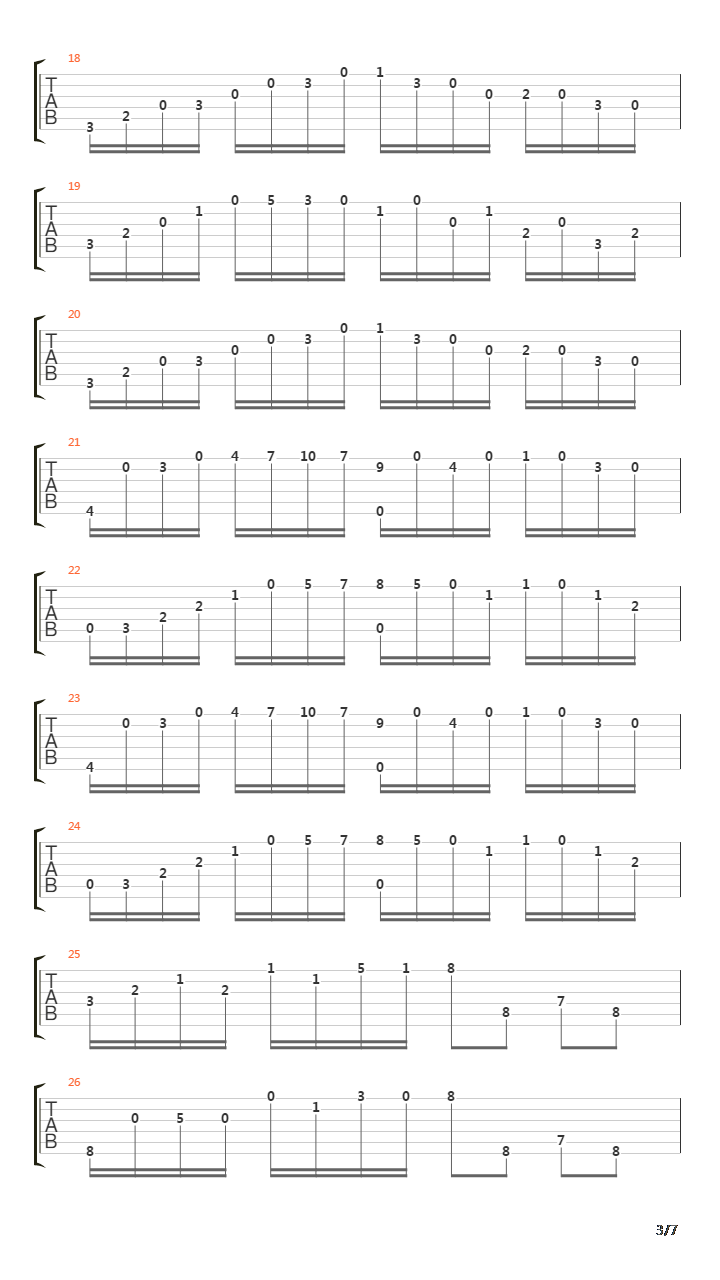 卡尔卡西练习曲 - 25吉他谱