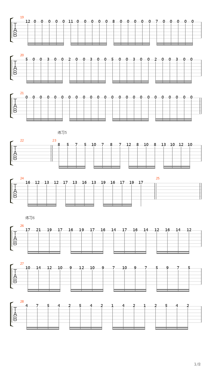 主音吉他速度技巧（2）吉他谱