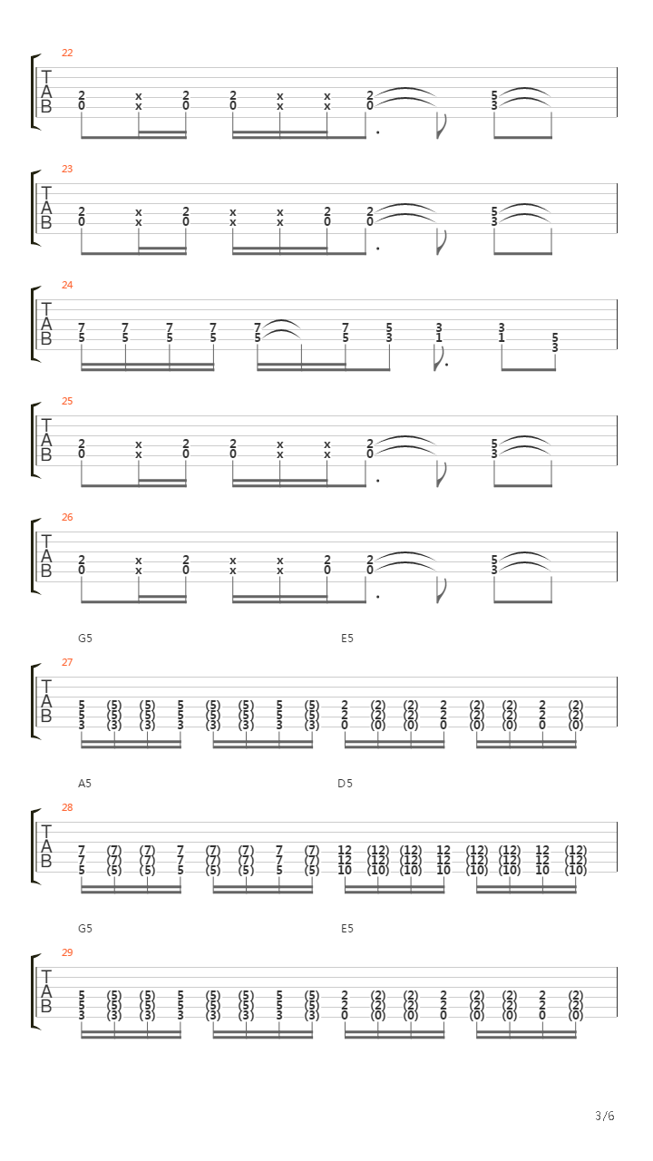 死亡金属练习曲4吉他谱