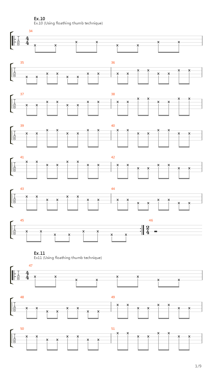 贝司练习( Exercises) - Alexis Slarevski's  Playing Techniques Chapt吉他谱