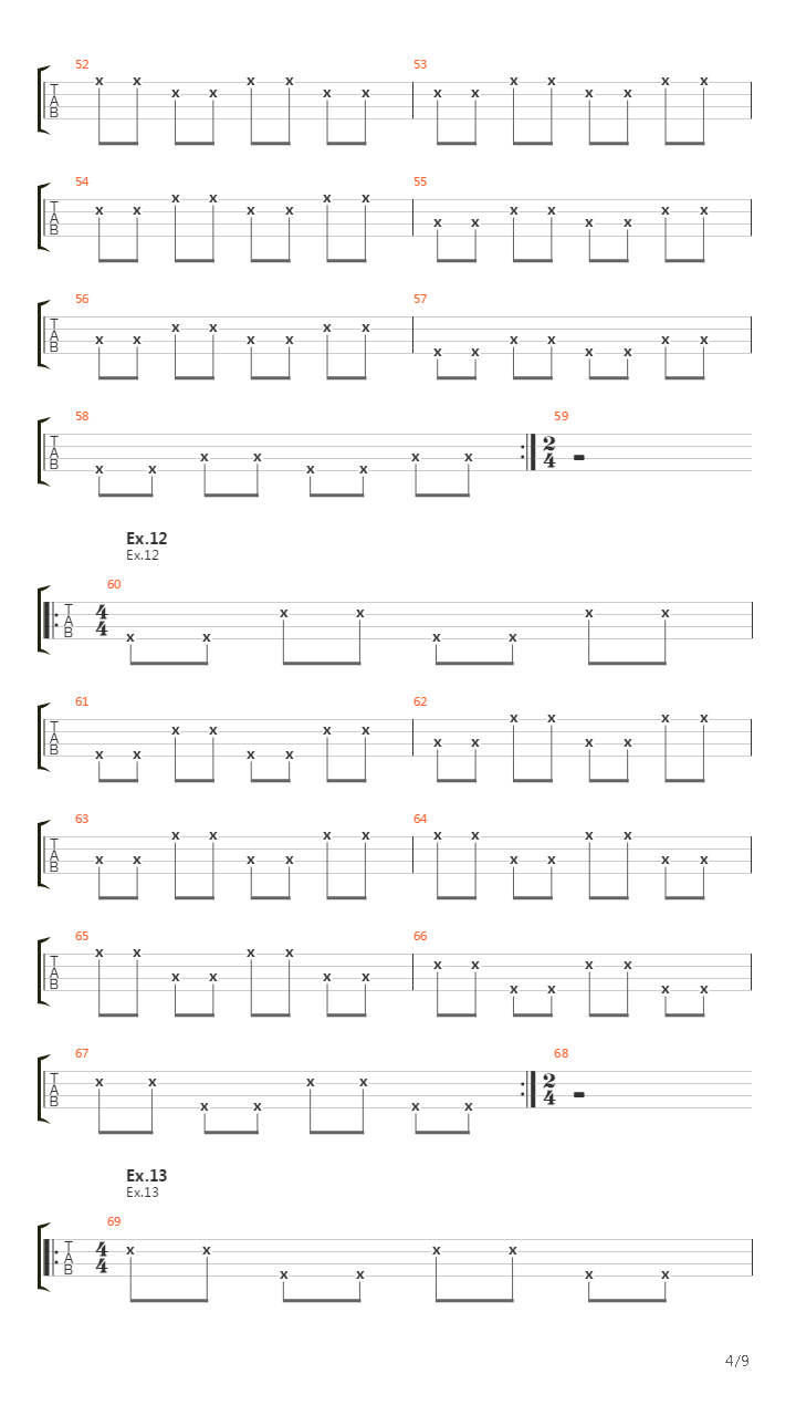 贝司练习( Exercises) - Alexis Slarevski's  Playing Techniques Chapt吉他谱