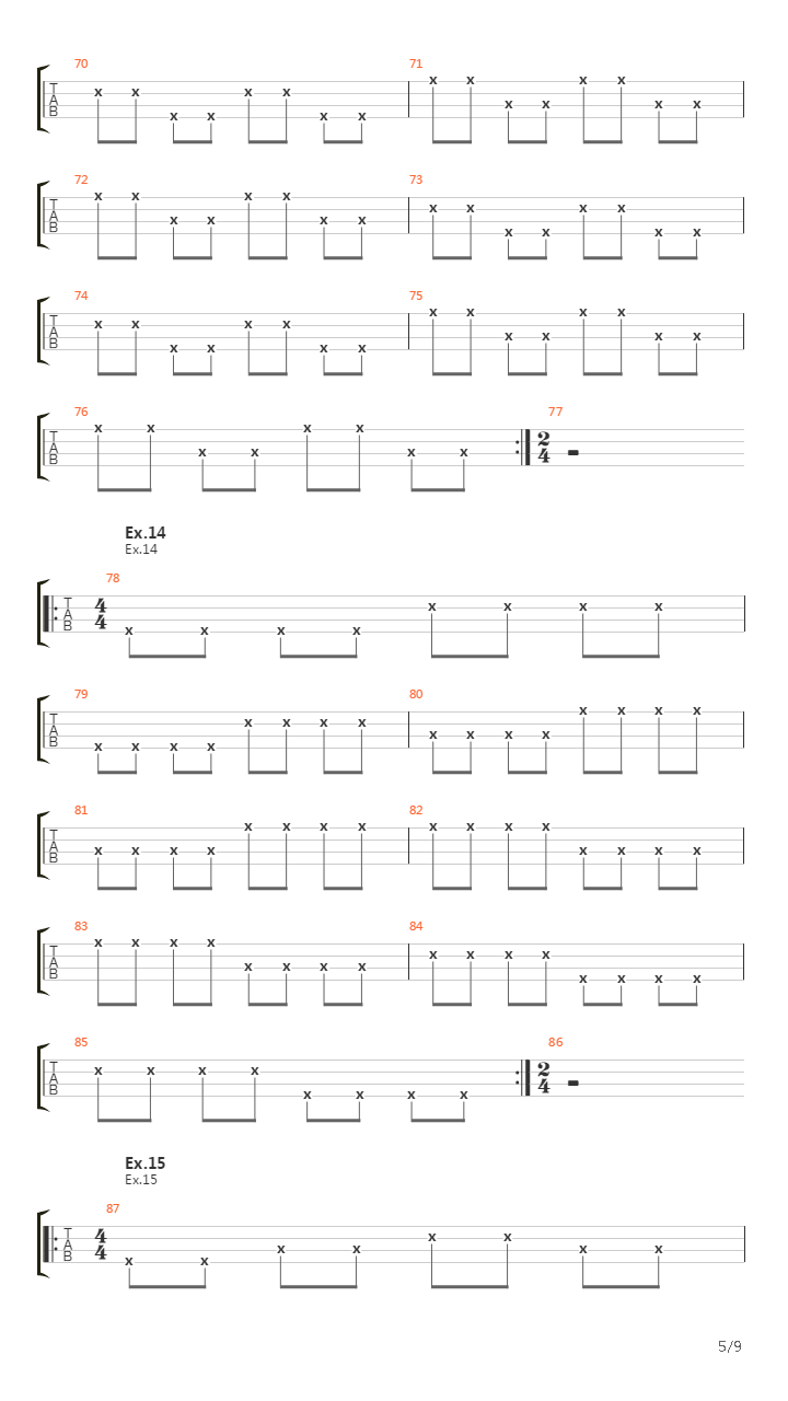 贝司练习( Exercises) - Alexis Slarevski's  Playing Techniques Chapt吉他谱