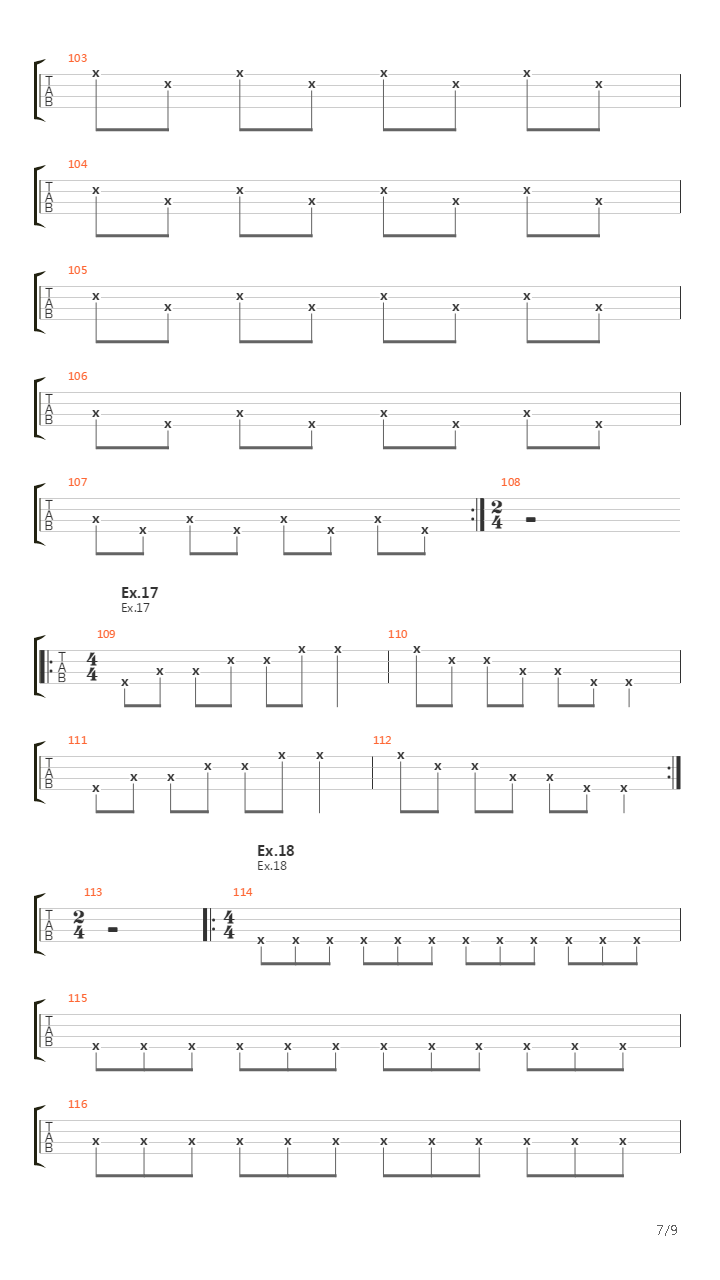 贝司练习( Exercises) - Alexis Slarevski's  Playing Techniques Chapt吉他谱