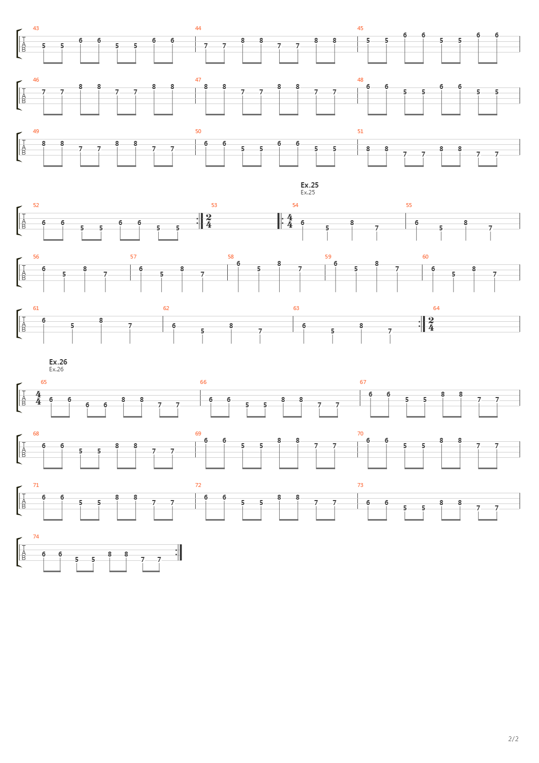 贝司练习( Exercises) - Alexis Slarevski's  Playing Techniques Chapt吉他谱