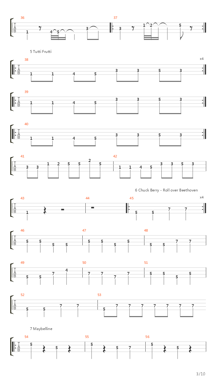 贝司练习( Exercises) -  Riff_'s 50_'s吉他谱