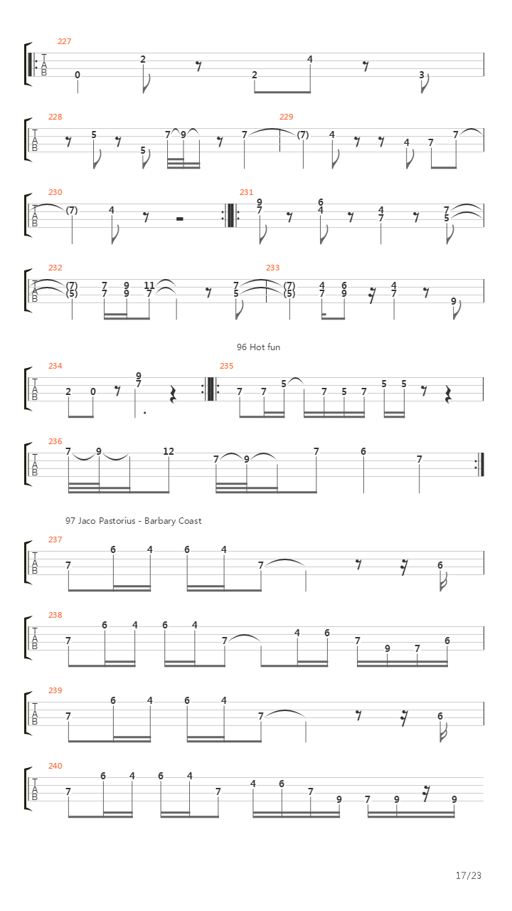 贝司练习( Exercises) -  Riff_'s 70_'s吉他谱