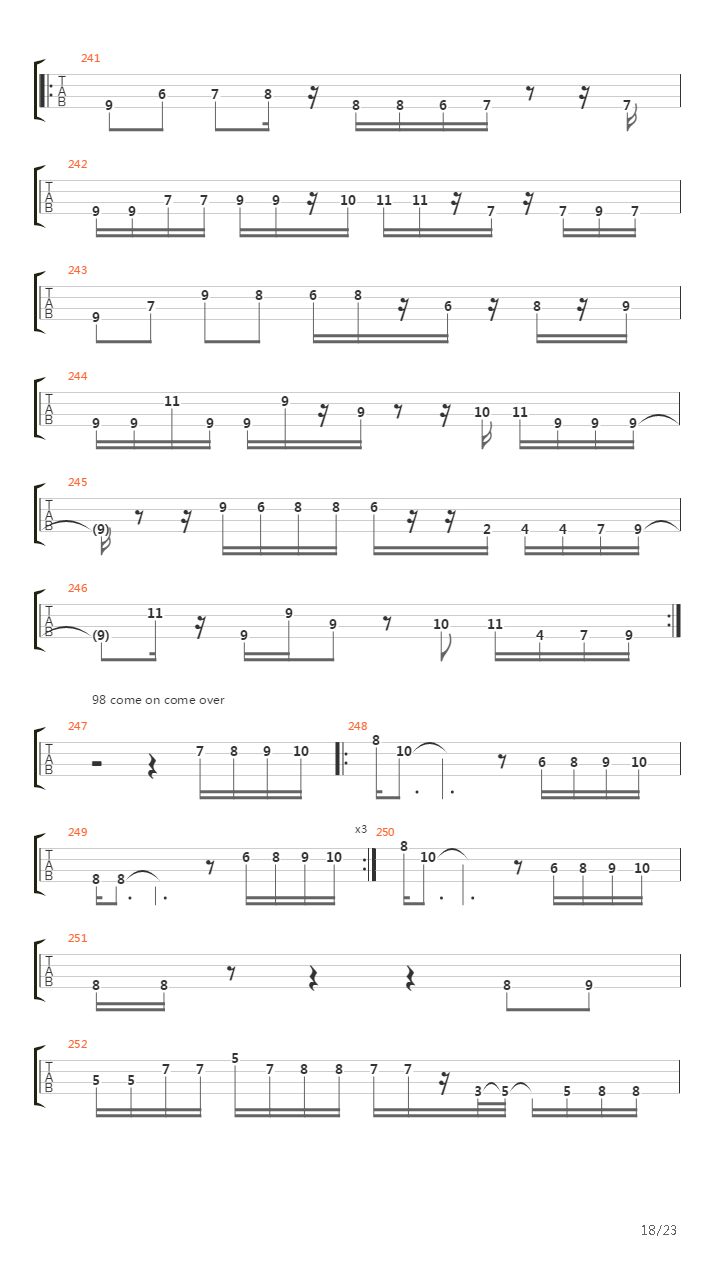 贝司练习( Exercises) -  Riff_'s 70_'s吉他谱