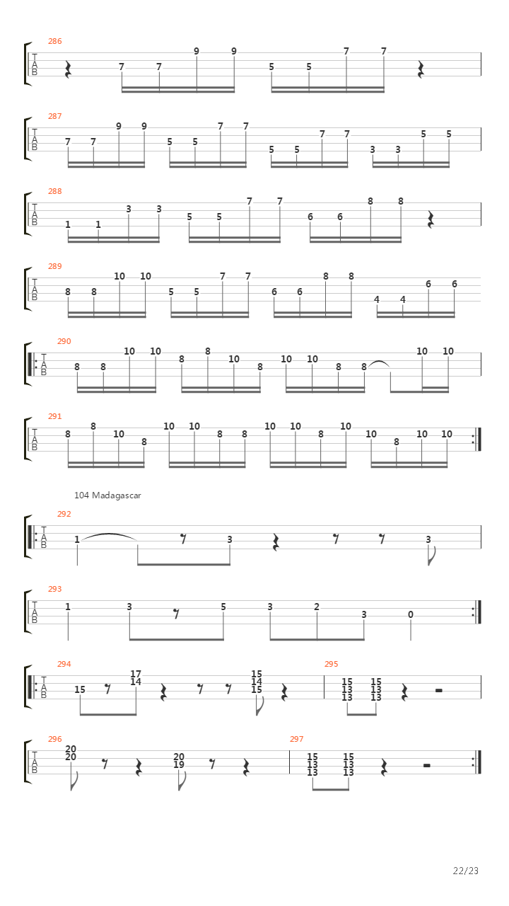 贝司练习( Exercises) -  Riff_'s 70_'s吉他谱