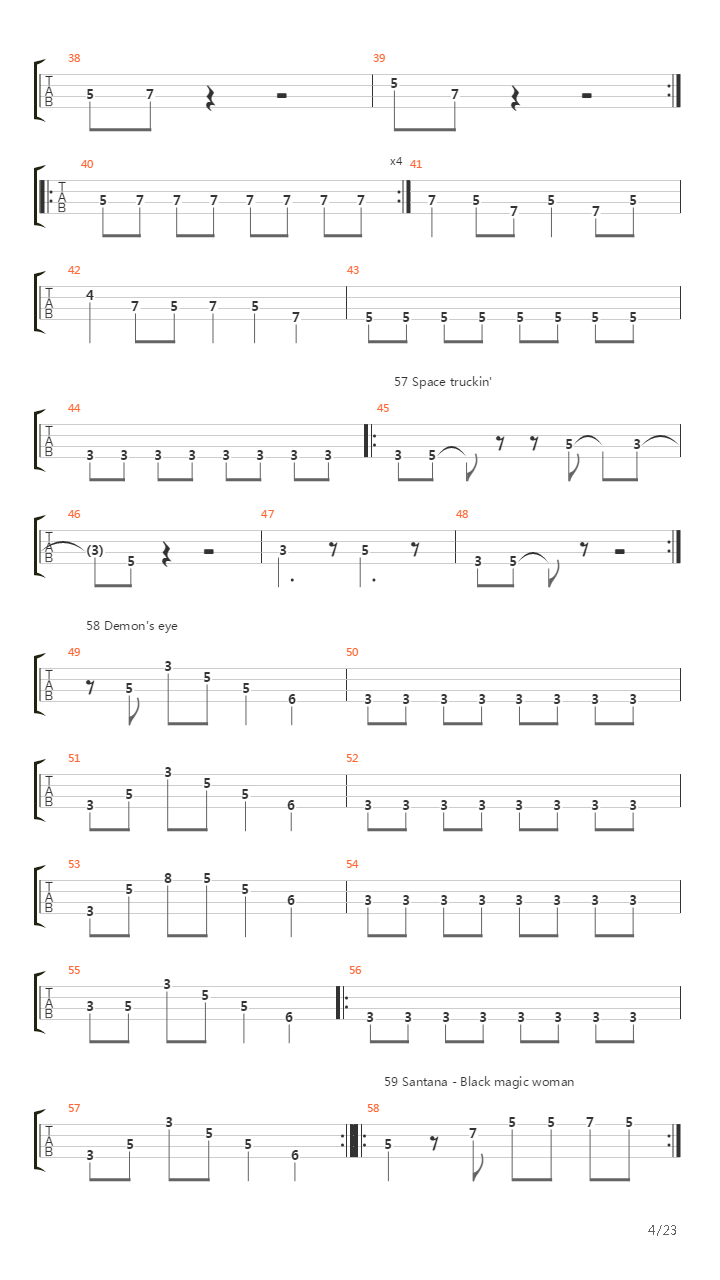 贝司练习( Exercises) -  Riff_'s 70_'s吉他谱