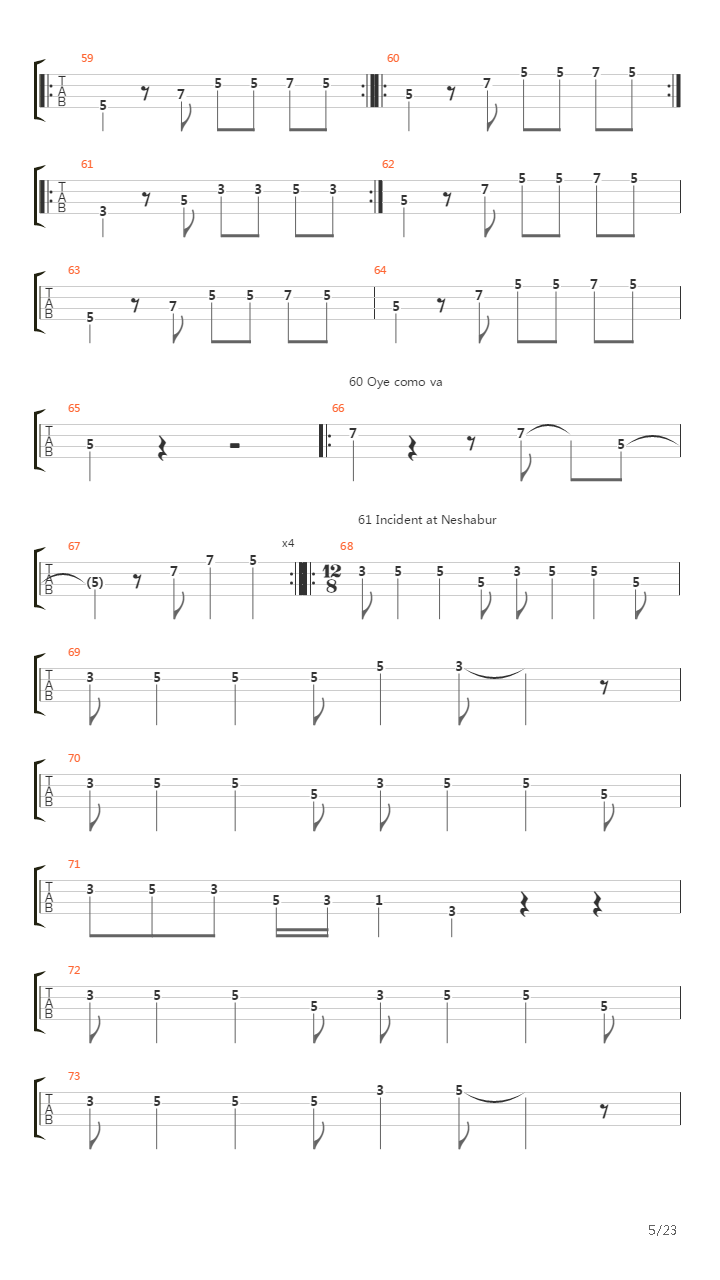 贝司练习( Exercises) -  Riff_'s 70_'s吉他谱