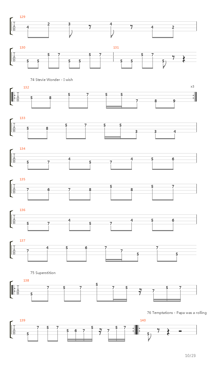 贝司练习( Exercises) -  Riff_'s 70_'s吉他谱