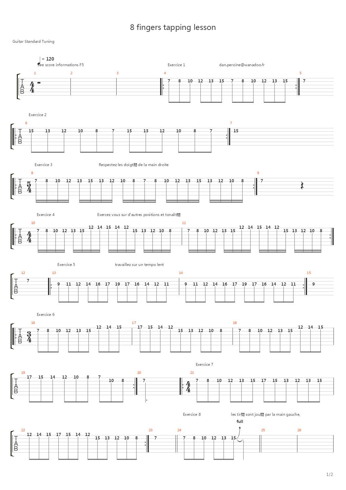 点弦练习 - 8 Fingers Tapping Lesson吉他谱