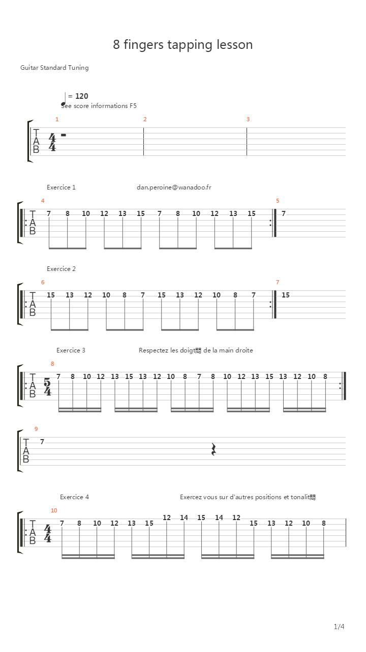 点弦练习 - 8 Fingers Tapping Lesson吉他谱