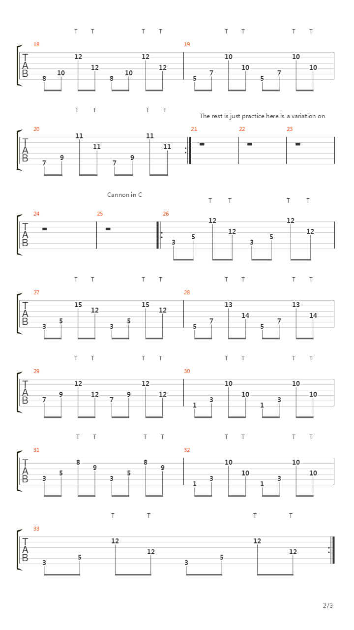 点弦练习 - Basic Two Finger Tapping吉他谱