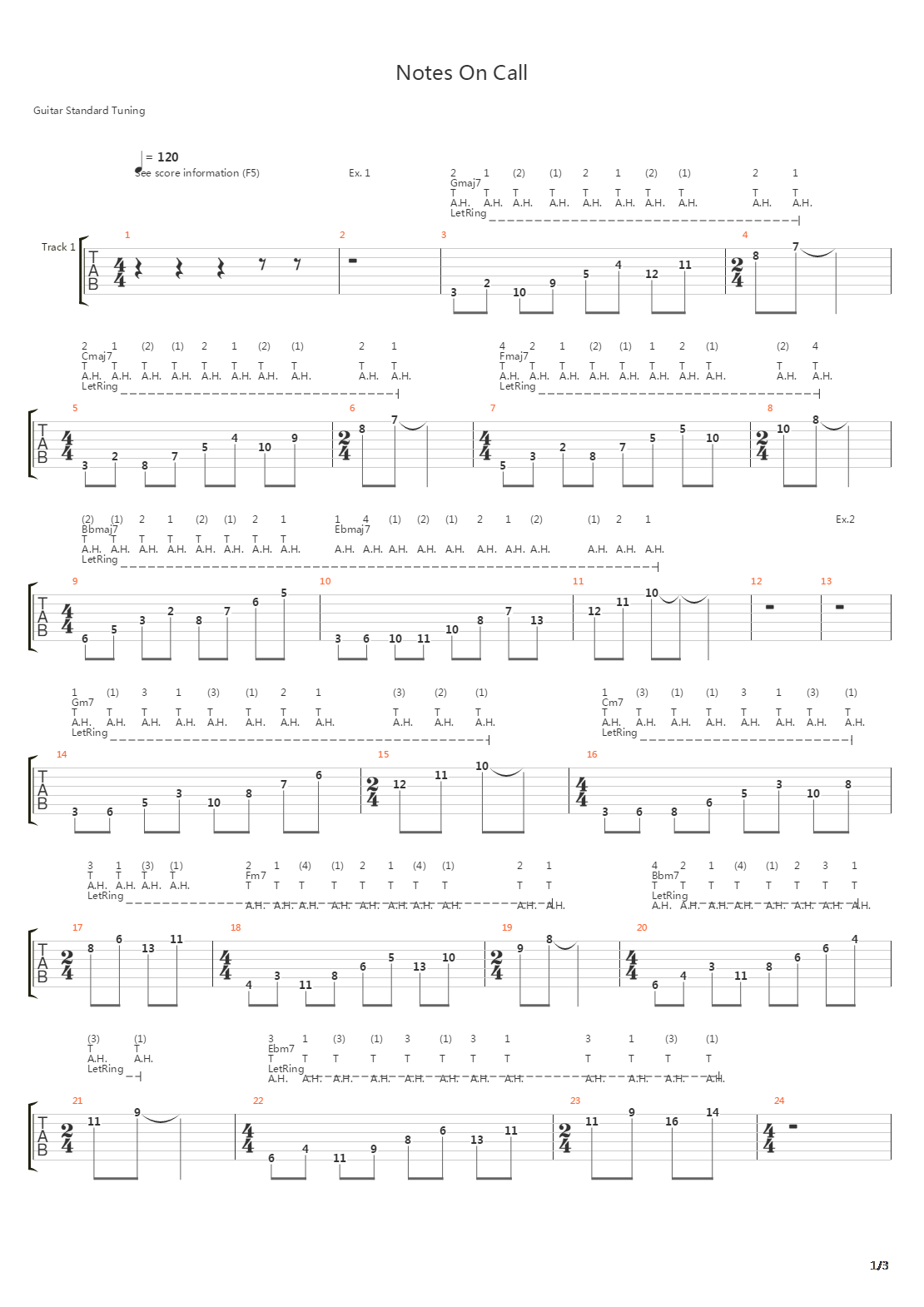 点弦练习 - Eight Tapping Exercises吉他谱