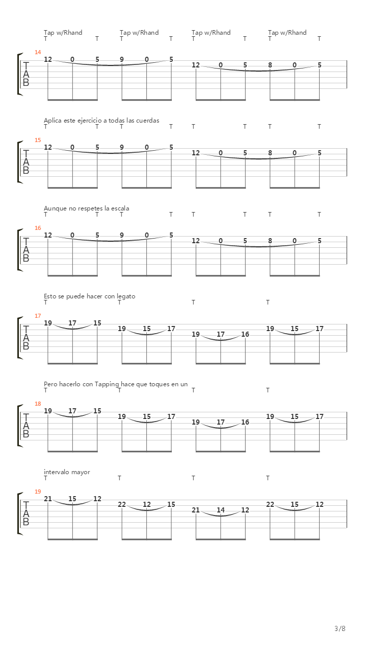 点弦练习 - Ejercicios De Tapping吉他谱