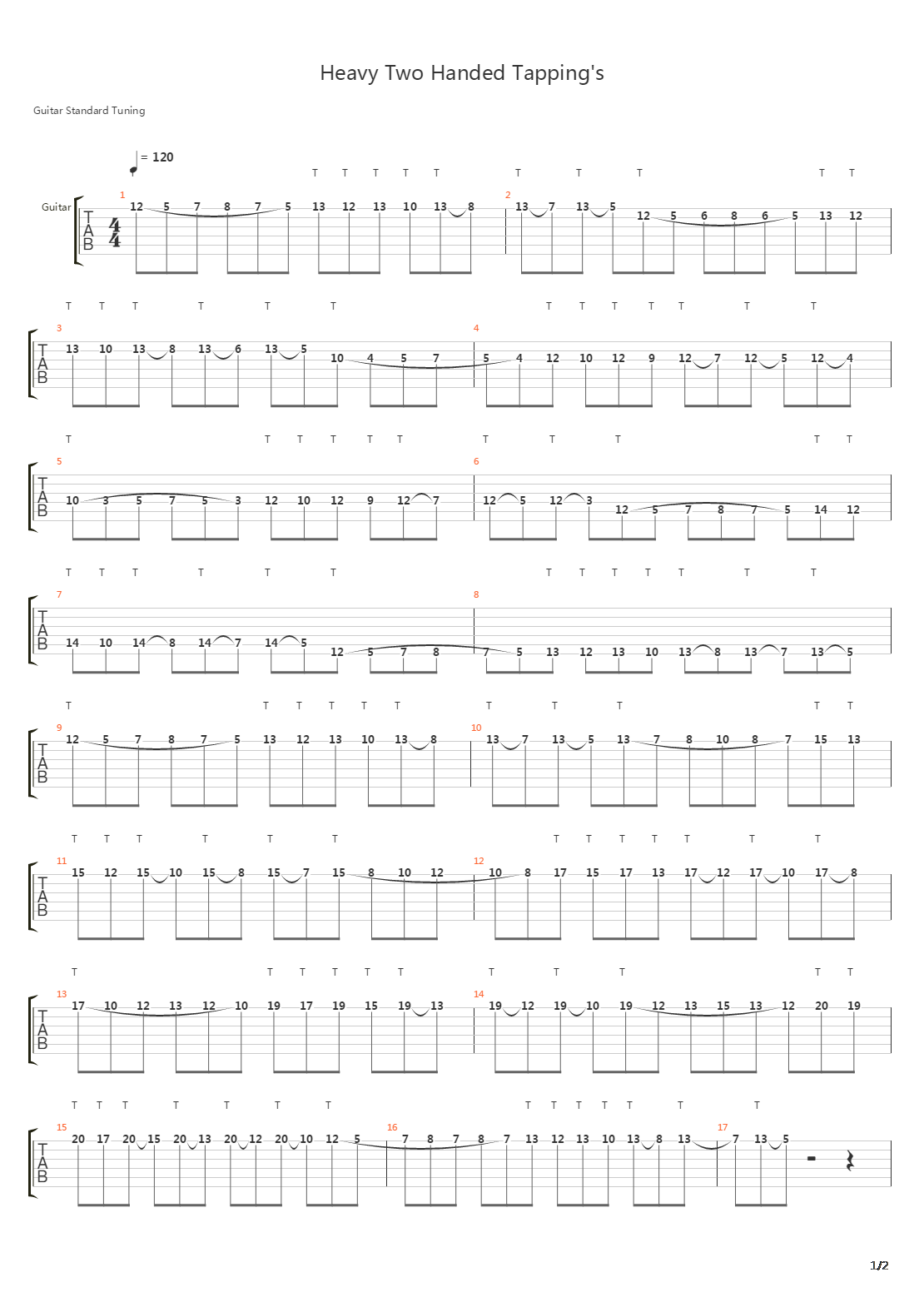 点弦练习 - Heavy Two Handed Tapping's吉他谱