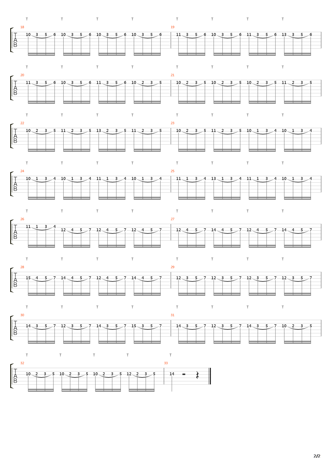 点弦练习 - Heavy Two Handed Tapping's吉他谱