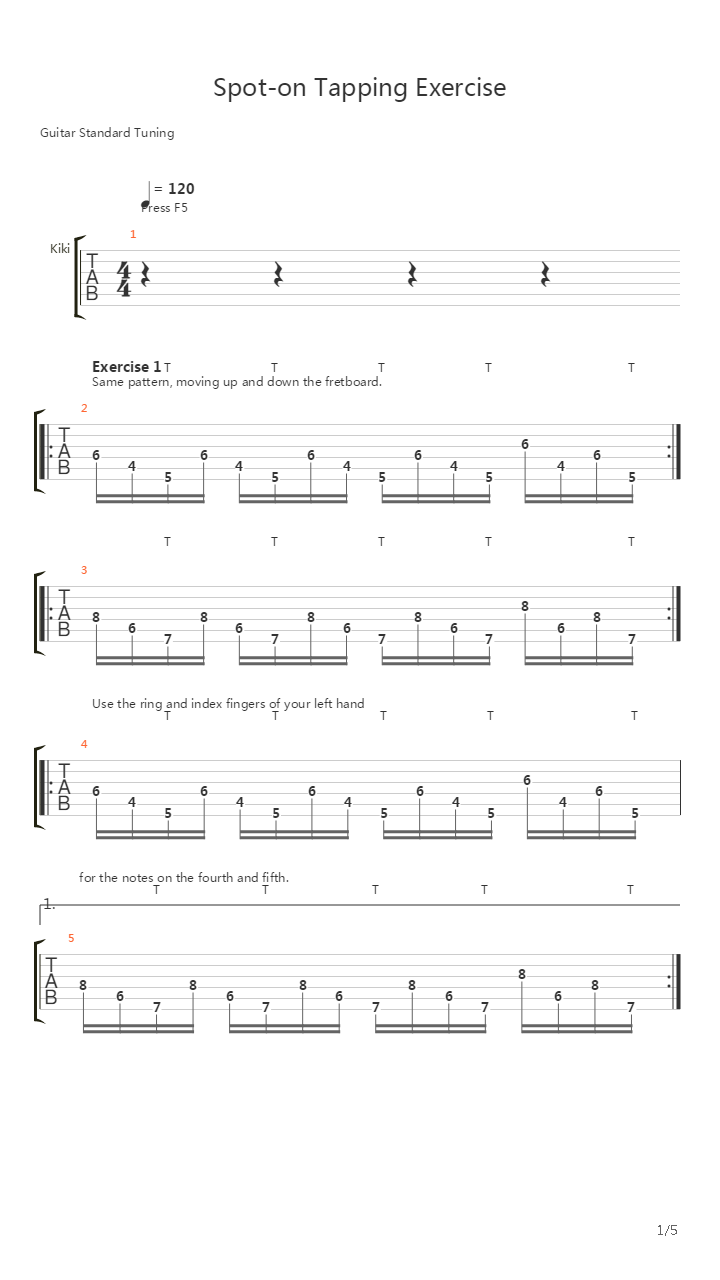 点弦练习 - Spot-on Tapping Exercise吉他谱