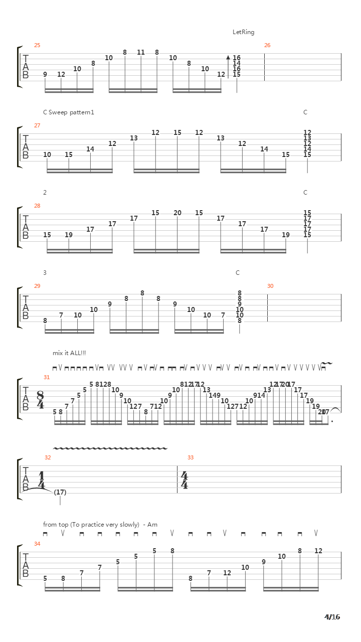 扫拨练习 - All About Sweep Picking吉他谱