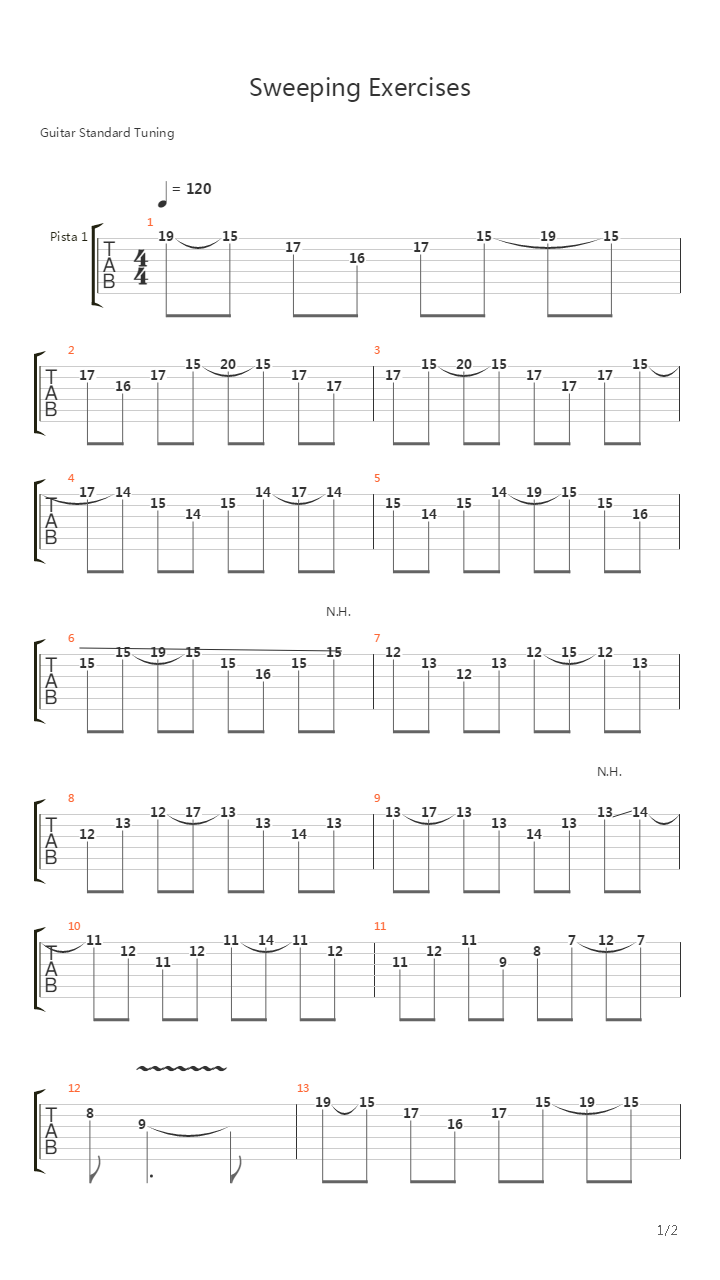 扫拨练习 - Short Arpeggios吉他谱