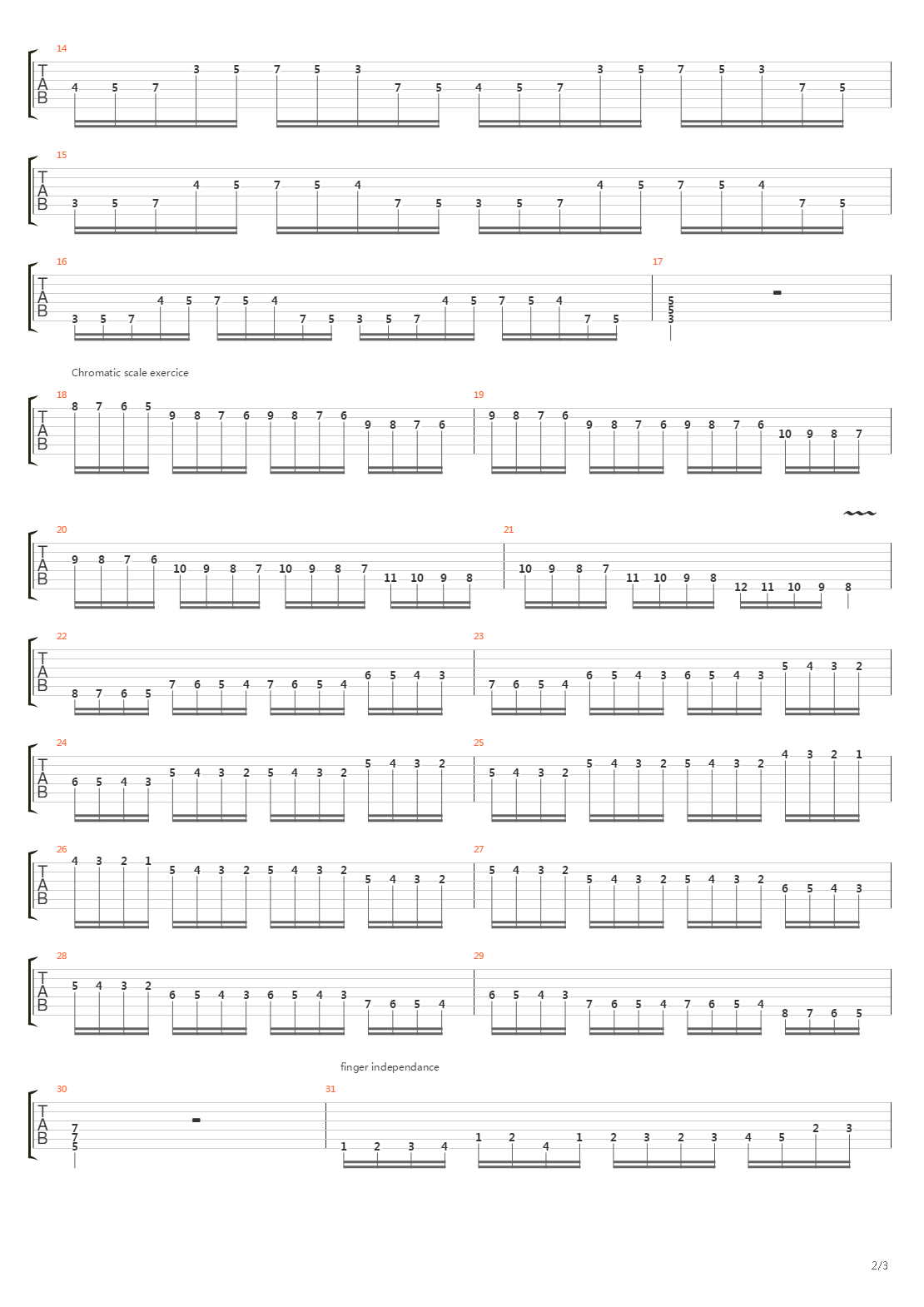 速弹练习(Shred) - A min. Harmonic pattern,String Skipping Exercices & Chromatic吉他谱