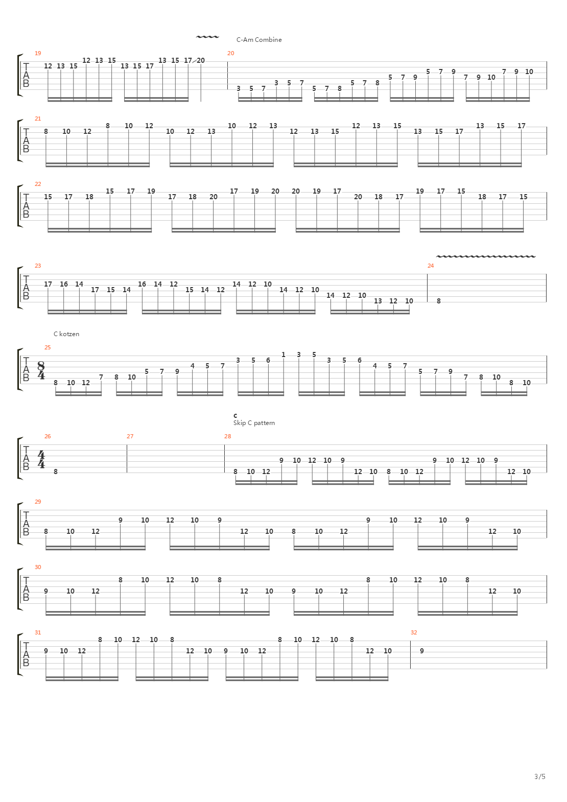 速弹练习(Shred) - C-Am Combined Scale Exercises吉他谱