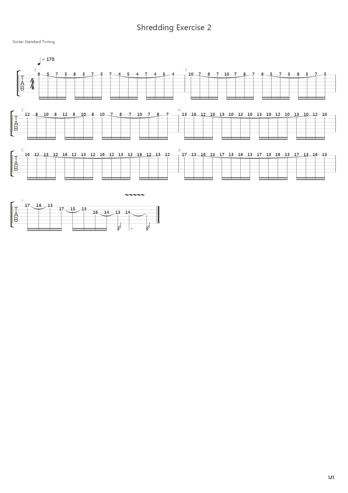 速弹练习(Shred) - Shredding Exercise 2吉他谱