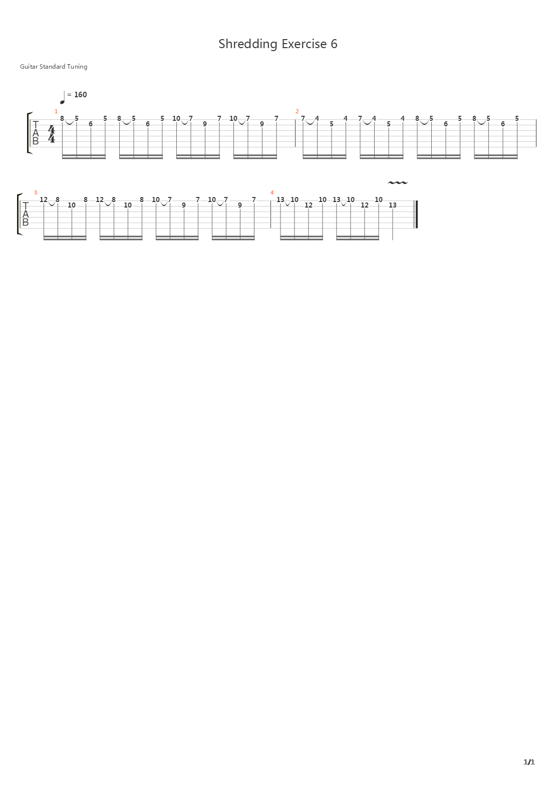 速弹练习(Shred) - Shredding Exercise 6吉他谱