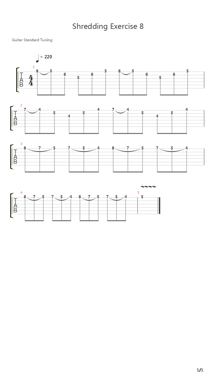 速弹练习(Shred) - Shredding Exercise 8吉他谱
