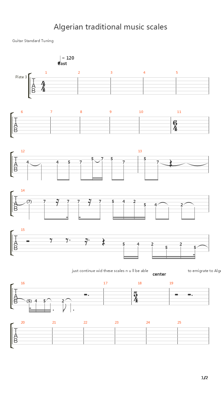 音阶练习&琶音练习 - Algerian Traditional Music Scales吉他谱