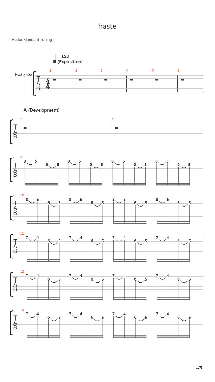 重金属练习 - Heavy Metal Guitar School - Haste吉他谱