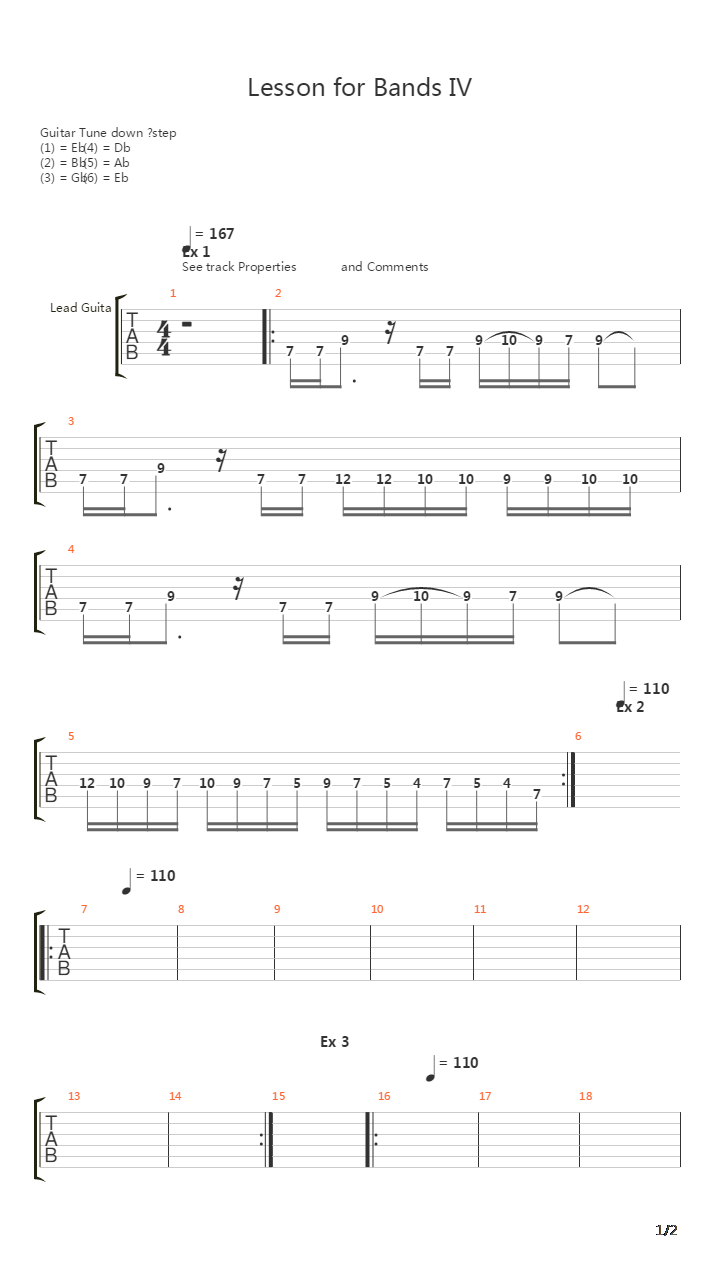 重金属练习 - Heavy Metal Guitar School - Lesson For Bands IV吉他谱