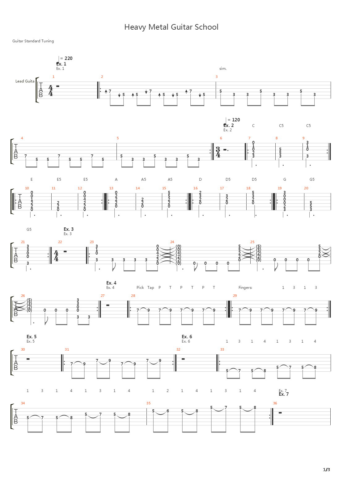 重金属练习 - Heavy Metal Guitar School - Part VII吉他谱