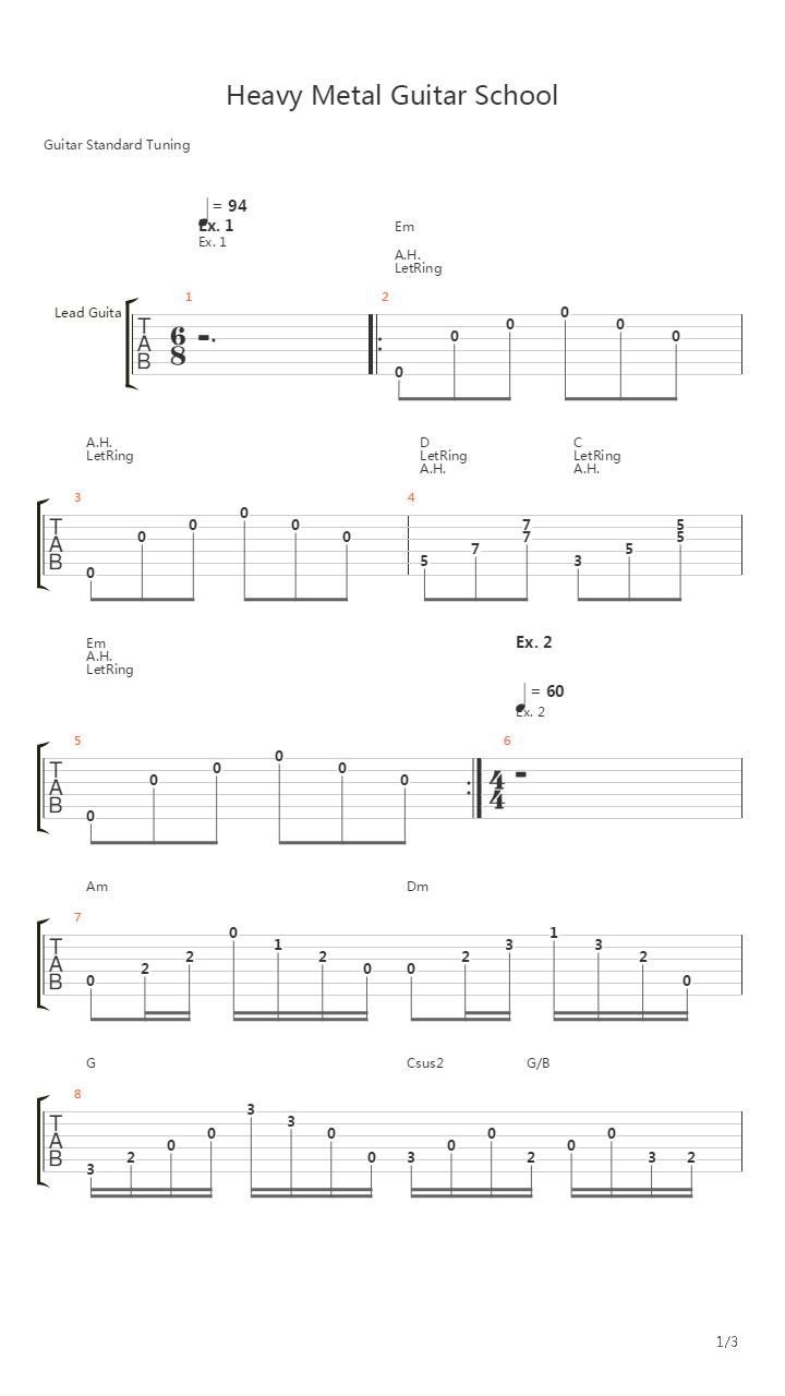 重金属练习 - Heavy Metal Guitar School - Part XII吉他谱