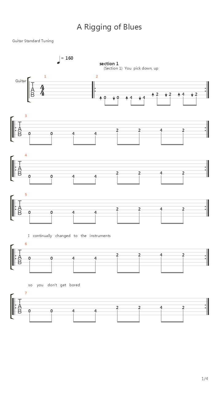 布鲁斯练习 - A Rigging Of Blues吉他谱