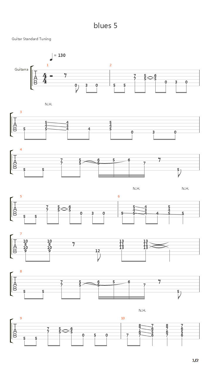 布鲁斯练习 - Blues 5吉他谱