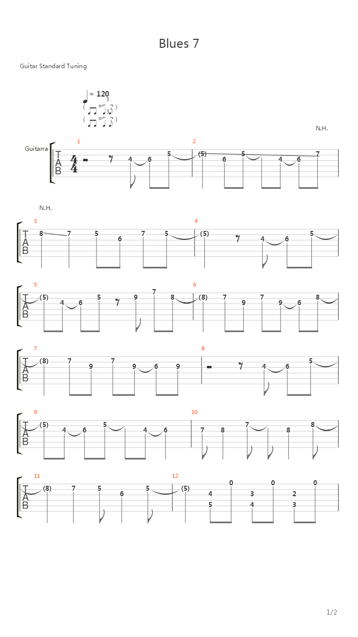 布鲁斯练习 - Blues 7吉他谱