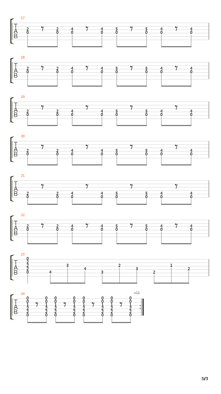 布鲁斯练习 - Blues in A吉他谱