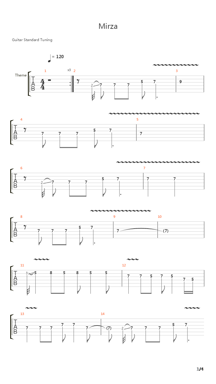 布鲁斯练习 - Mirza - Blues Standart吉他谱