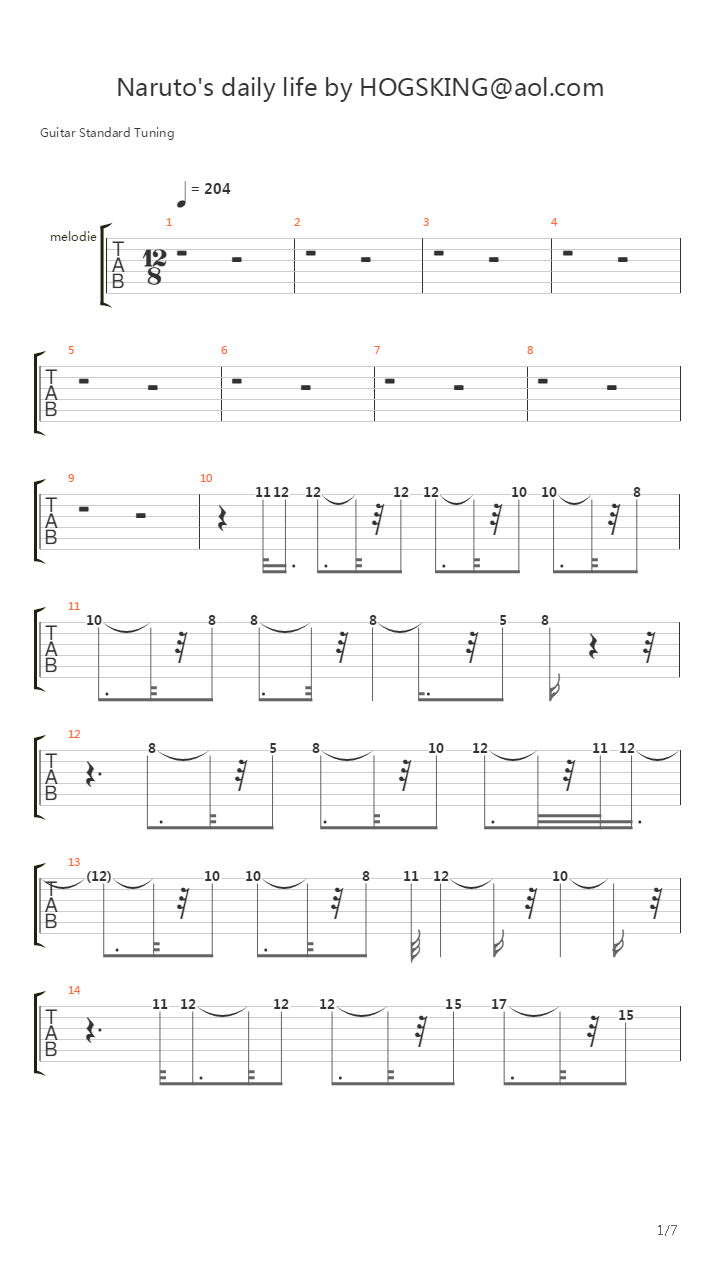 火影忍者 - Naruto's daily life吉他谱