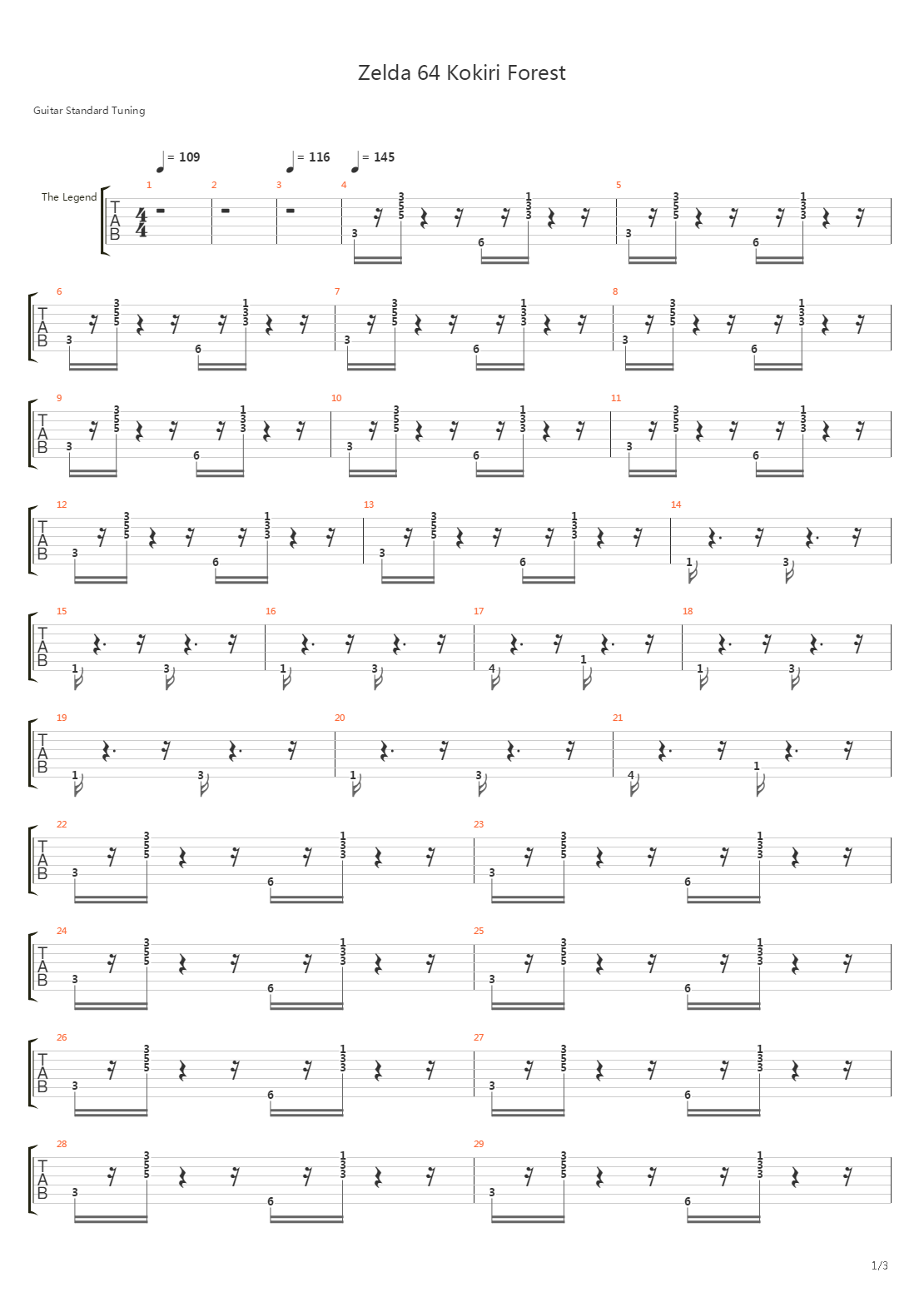 塞尔达 64 Kokiri Forest吉他谱