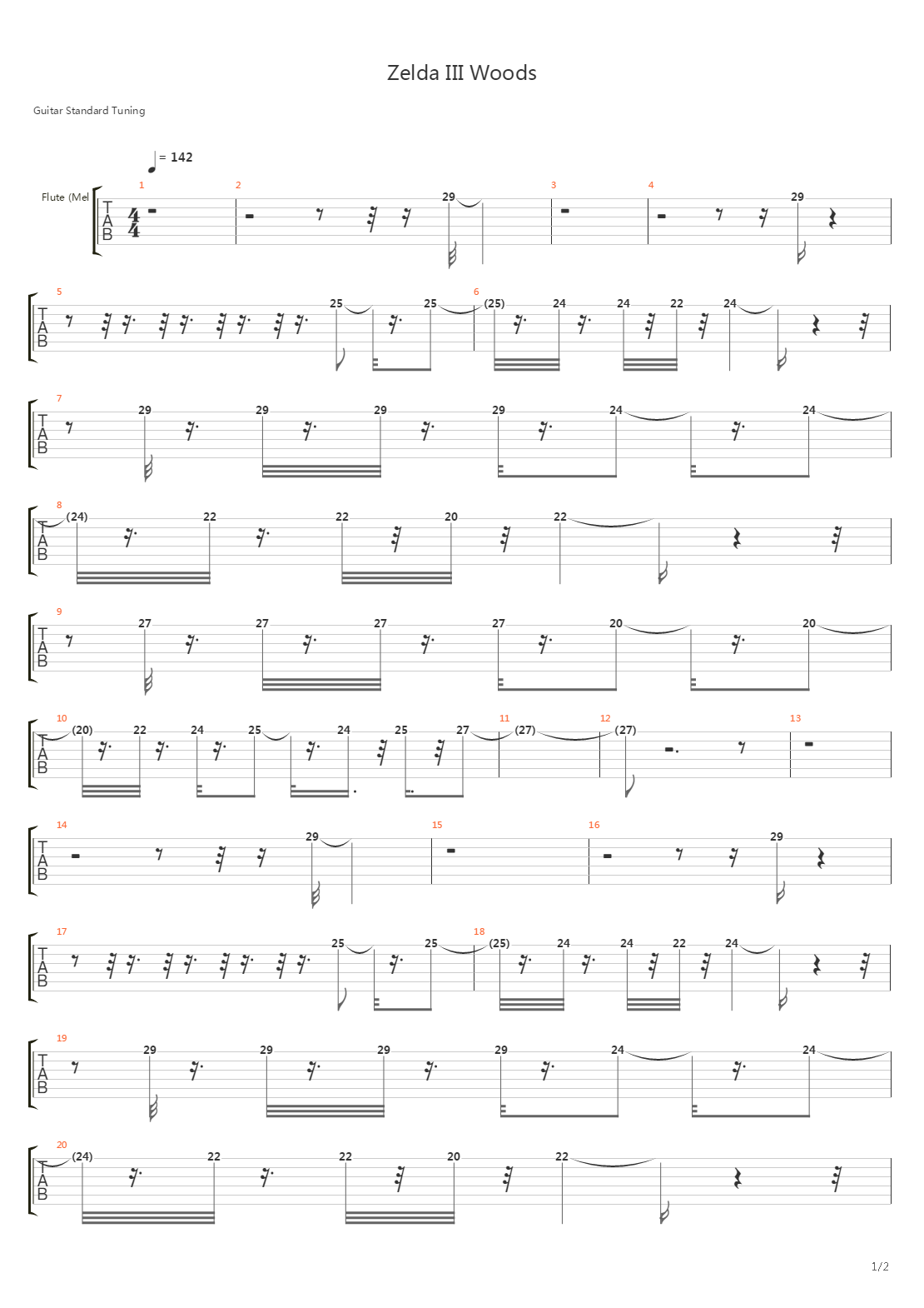 塞尔达 III Woods吉他谱
