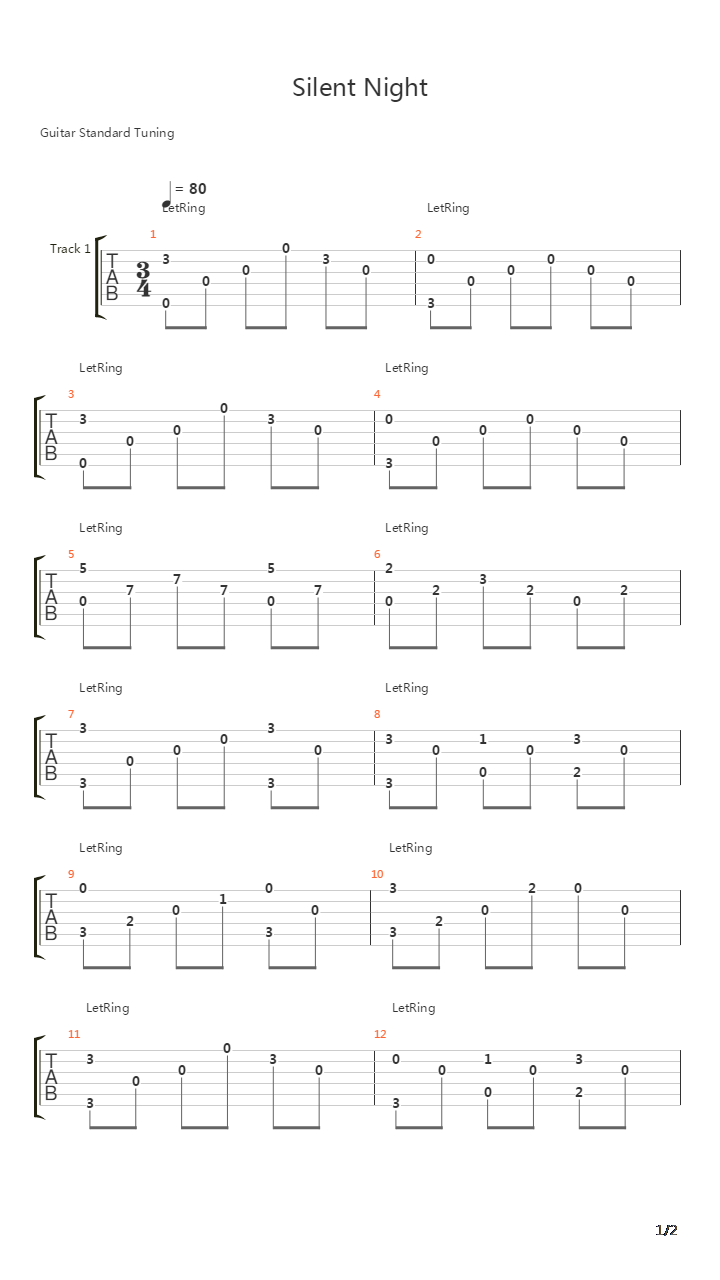Silent Night吉他谱