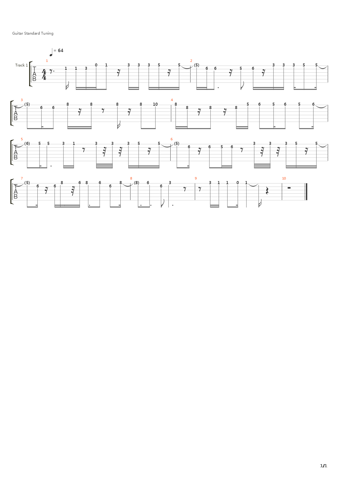 接受吉他谱